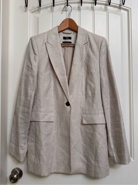 C&A Beige Linen Single Button Blazer. EU 40/US 8